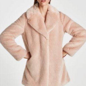 Zara Faux Fur Coat Pink